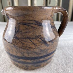 RARE Eric Miller Pottery Jug Pitcher w/ Dual Cobalt Lines/Brent Alabama